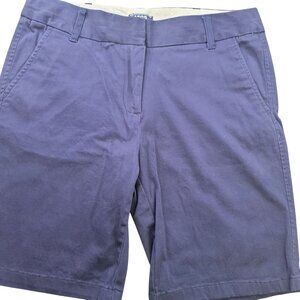 Izod Womens Solid Navy Blue Chino Shorts 10 Casual Stretch Cotton Preppy